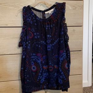 Loft cold shoulder long sleeve top